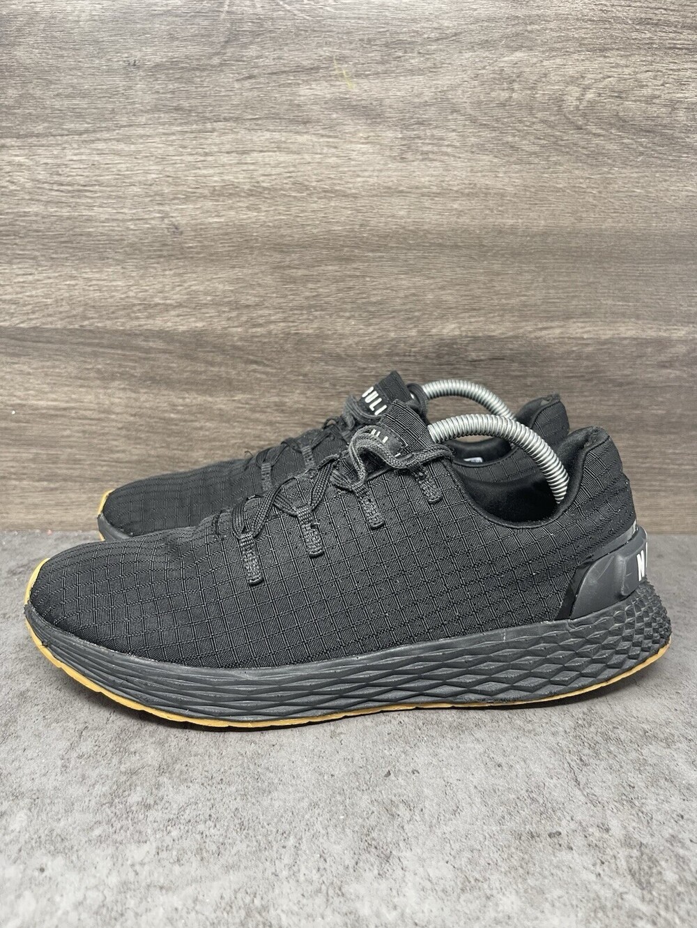 NOBULL Black Gum Knit Trainer Womens Size 9.5 Cross Training Gym Shoes